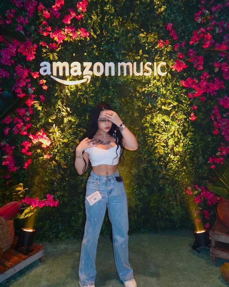 Santa en un evento de Amazon Music